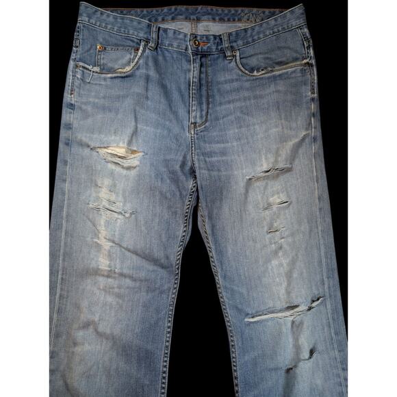 Tommy Bahama Standard Jean Men 38x35 Light Wash Classic Fit Straight Grunge Y2K - Picture 6 of 11